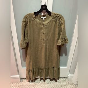 Joie Brandt Linen Ruffled Dress